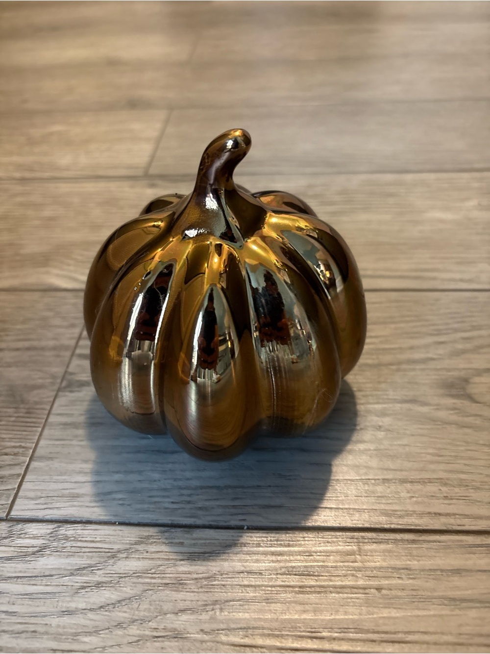 Decorative Metallic Pumpkin Accent - Gold